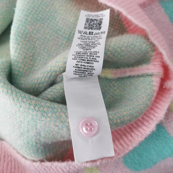 RECLAIMED VINTAGE Swirl Print Pastel Jumper Oversized UK 8 10 - Picture 6 of 8